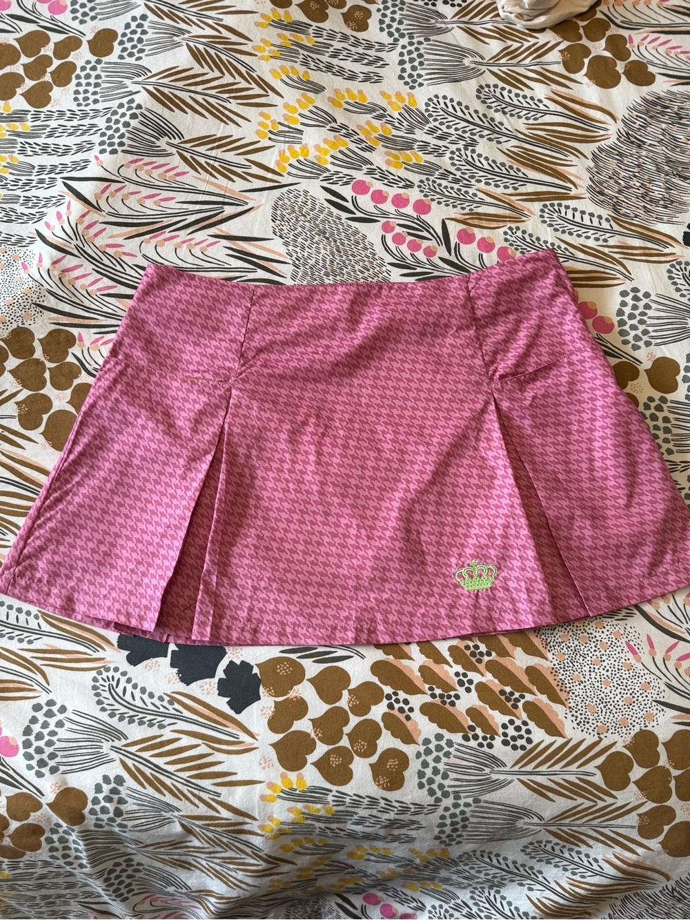 Adidas Missy Elliott Respect Me Y2K Mini Skirt Houndstooth Pink Crown Large EUC